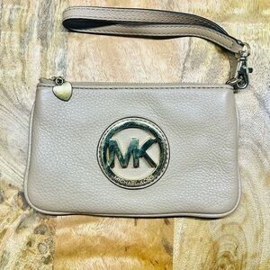 Michael Kors Fulton Tan Leather Wristlet